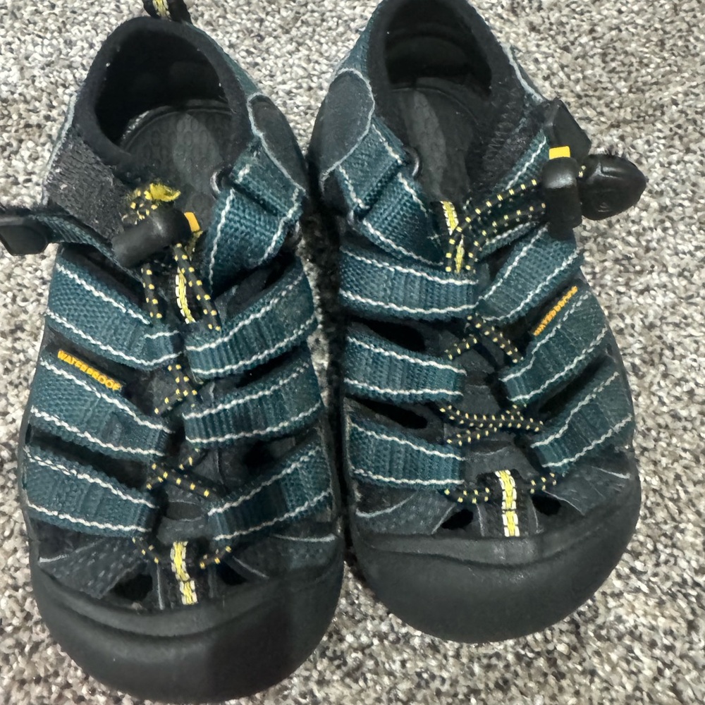 Keen Blue, white and Yellow Sandals with Protective Toe and Ventilation